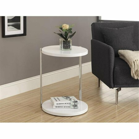 MONARCH SPECIALTIES Accent Table in White, Chrome Metal MO338828